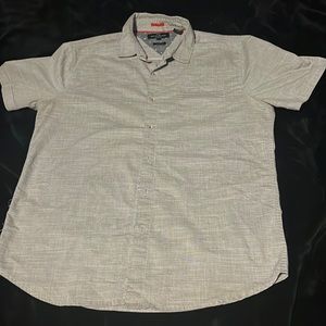 Michael Brandon Men Gray Shortsleeve button shirt Size Large Slim Fit